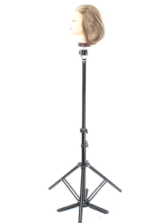 Ritzkart 2 fit to 7 fit Adjustable Tripod Stand Hairdressing Training Mannequin Head Holder Metal Black Super Heavy Professional Quality.(Black)