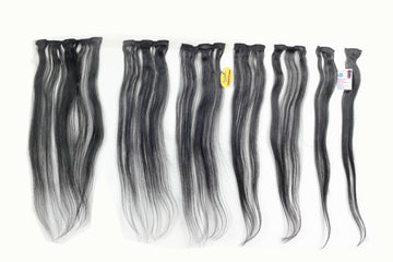 Ritzkart 24" long & Natural Color Straight Soft Hair 7 PC CLIP ON Human Hair Extension with Instant Volume not recommended bleach & Blunder (16 clips,100 Gm)