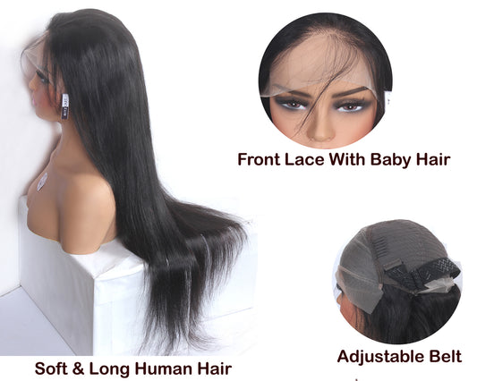 Natural Black Remy Hair Wig – 13x4 Lace Front, Glueless & Adjustable | 16-30” | Washable | Wholesale Offer: Buy 2 @ ₹2000 Disscount  | Buy 5 Get Extra 2" Free