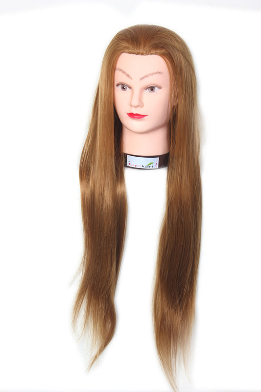 27 Inch Imported Synthetic Golden Hair practice Dummy Feel Natural soft Hair dummy for Practice/Cutting/styling mannequin For Trainers