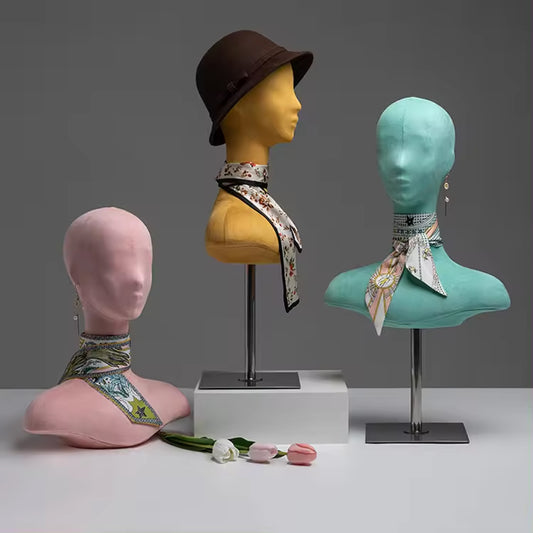 mannequin head with base, hair mannequin head, hat display mannequin