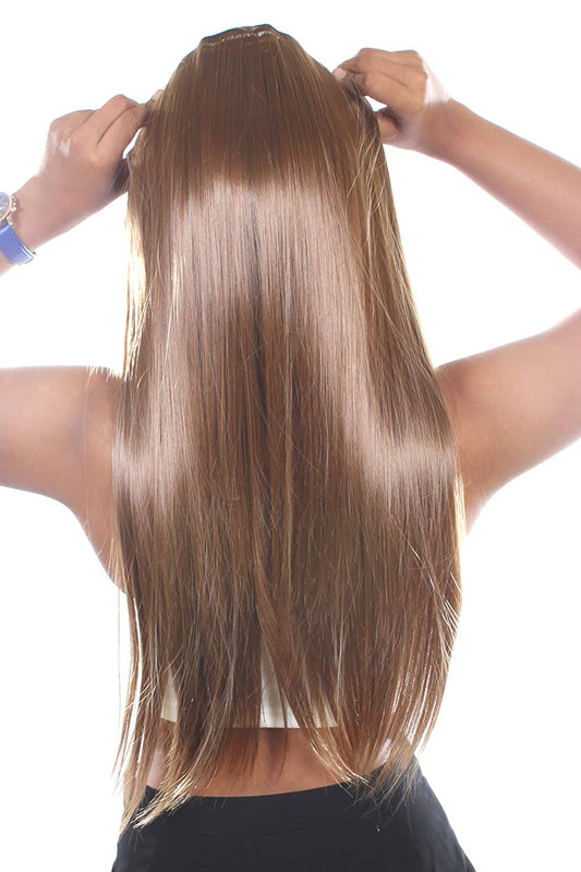 Ritzkart 22 Inch Women Synthetic Straight Natural Color Clip On hair extension