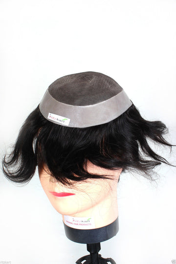 USA Regular Base Monofilament HAIR TOUPEE,HAIR WIG FOR MEN,100% HUMAN HAIR BLACK Men Patch/Hair Wig