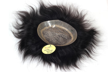 Australian base 100% Human hair Men patch Natural Skin Hair Line,With Double Layer Swiss Lace Hair Men Wig Hair Replacement System For Any Style & Long life