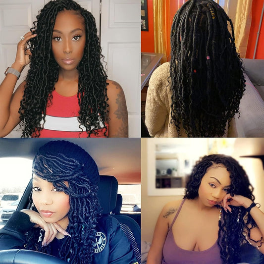 Ritzkart 20 Inch 24 pc curly Soft Locs Crochet Hair FASHION Crochet Dreadlocks Extensions Crochet Dreadlocks Extensions (135 gm)