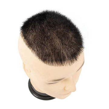 Ritzkart Men's Black Soft Human Hair Toupee - 8x6 Thin PU Base, Lightweight, Invisible Comfort - Perfect for Party & Casual Wear