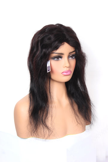 Ritzkart 24 Inch Front Remy Human hair Women Full Head Wavy Wig With Front Extra Tape Grip & Double Skin Base For Natural Hairline , Free style Natural hair wig .