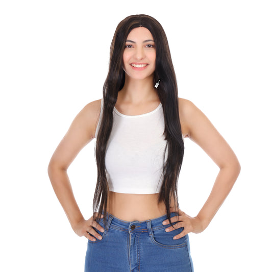 Long Straight Hair Centre Hair Line Synthetic Hair Glue less Wig for Women. Enjoy the perfect blend of style, comfort, and convenience Size - 30 Inch Brand By Ritzkart