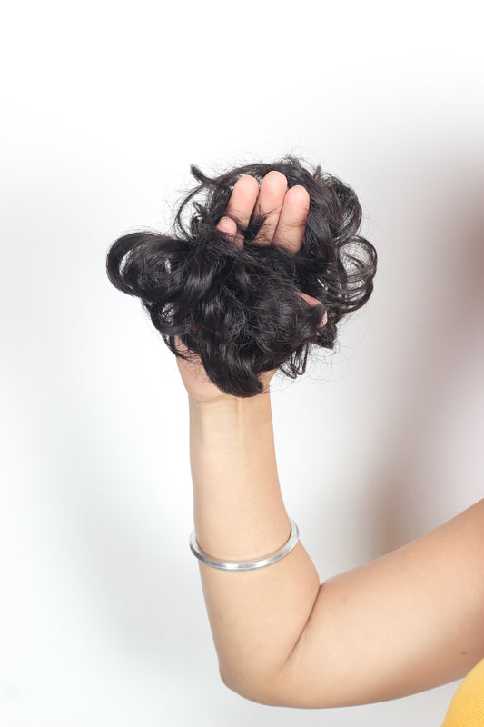 Ritzkart Curly Synthetic Hair Judah rubber Bun free size For Marriage / Party Any Occasions For Women