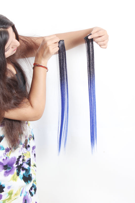 Ritzkart 25 Inch, Ombré Color Pack Of 2 Straight Synthetic Hair Piece Hair Streaks Extension For Women/Girls