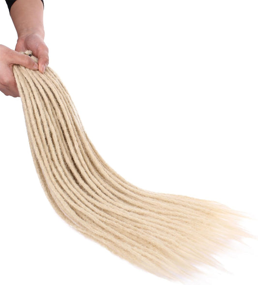 Dreadlock Extensions 24 Inch 10 Strands Pre-Looped Synthetic Locs Natural Color Lightweight & Tangle-Free Easy Install Single-Ended Straight Dreads for Women