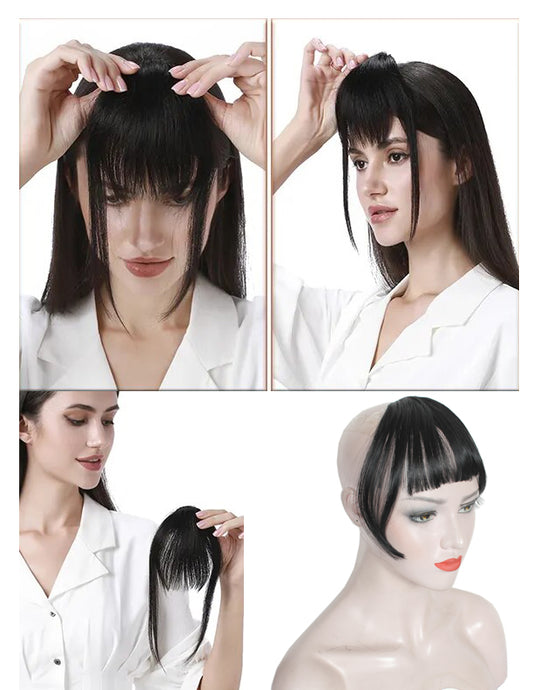 Ritzkart Hair Fringe: Instant Solution for Small Bald Areas – Lightweight, Side & Center Hair Coverage" 8 inch length X 1.5 inch with clip