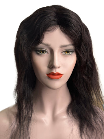 Ritzkart 24 INCH Black hair wig Remy Human hair Double Skin Net Base Women Full Head Wig With Extra Tape Grip Double Skin Base For Natural Hairline , Free style Blonde hair wig .