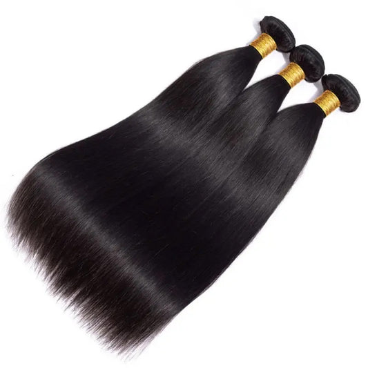 Bundle Straight Human Hair Natural Black Unprocessed Virgin Hair Weft for Seamless Weaving – Silky Hair Extensions for Women – Tangle-Free, Shedding-Free for a Natural Look (DSP)