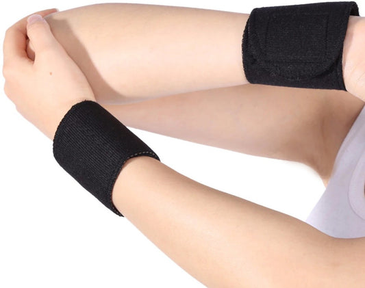 Hand Massager Manual Heat Wrist Brace – Black Support Strap for Men & Women | Velcro Tape For Adjustment Pair of 1 | Hand & Wrist Pain Relief Support