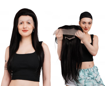 Hair Wig Lace Front 13x4 Natural Black Straight Double Drawn Human Hair Wig Pre-Plucked Hairline High-Density Silky Texture Transparent Breathable Lace Ideal for Effortless Elegance (DSP)