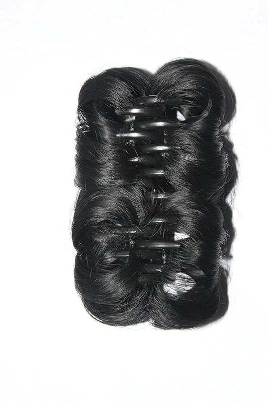 Funky Bun Hair Extension with Clutcher Accessories (4inch, Natural Black)