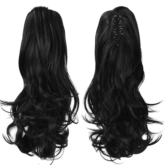 Ponytail Extension with Claw Clip 25-Inch Synthetic Long Wavy Soft Hair Fake Ponytail Easy-to-Attach, Voluminous, and Natural-Looking Hairpiece for Women, Perfect for Instant Glam and Everyday Elegance