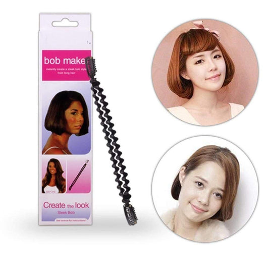 Bob Maker Styling Tools Flexible Roller Twist Clip Stick Free Size  Long to Short Hair ( Black)