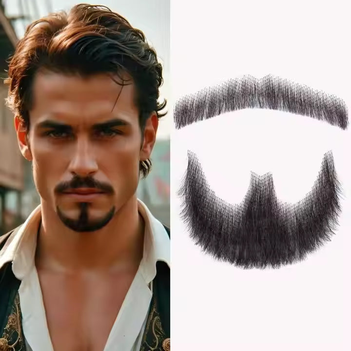 fake beard human hair mustache
