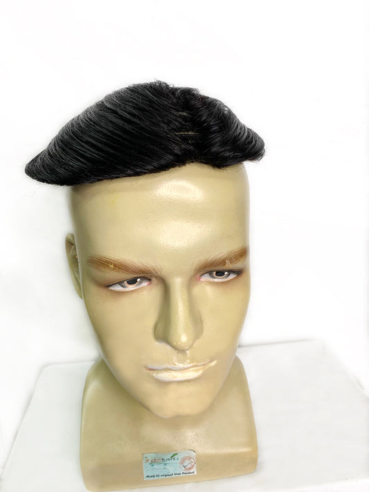 Men's Hair Topper with Back Comb Style Natural Black Color Realistic Look Wig Patch for Bald Spot & Thinning Hair Easy Clip-On Attachment Lightweight, Breathable Base  Ideal for Daily Wear Natural Finish Human Hair Topper