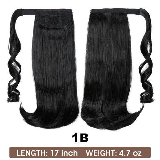 Wig Ponytail Long Straight Hair Elastic Velcro