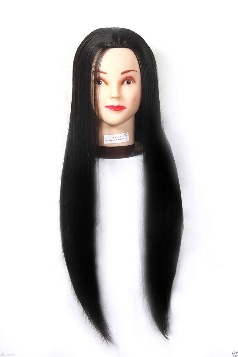 31 Inch Long & Straight Black Soft Hair Styling/Cutting, dummy For Trainers