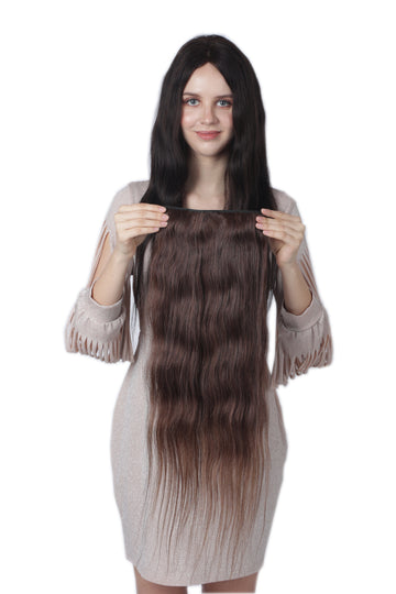 Premium 100% Indian Human Hair Extensions: Dark Brown Straight Soft Hair Extensions Remi Virgin Hair