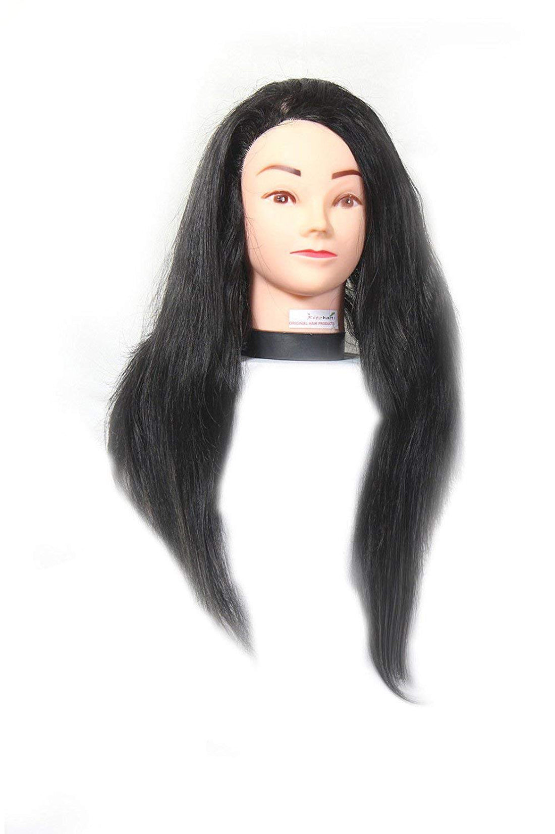 24 inch Long Black Synthetic Hair Beginners dummy For Styling / Cutting