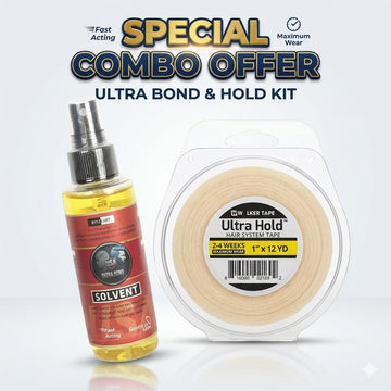 Ritzkart Hair System Combo: Ultra Bond Solvent Remover (118ml) & Waaker Tape Ultra Hold Hair Patch Tape (1" x 12 Yd) Safe Effective Solution for Front Lace Wigs Toupees & Hairpieces