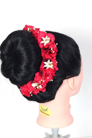 Ritzkart Flower Hair Bun Beautiful Hair Gajra Accessories for Women, Artificial Flower Gajra Hair Bun for Occasion/Festival 20 Gram (Pack of 1)