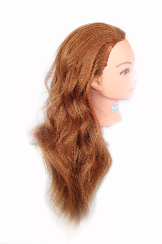 Ritzkart 30" Inch Animal & human hair Mix,Natural Hair Styling Copper Color Straight  hair  Dummy For Dye/Tong/Curly/Styling/Practice.