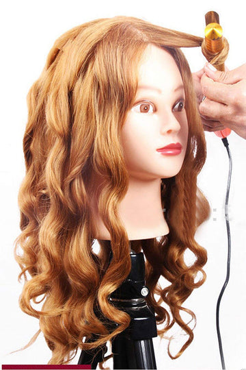 2 in 1 85% golden Color Long Original Human Mix hair Dummy For practice, Training & Hair Styles