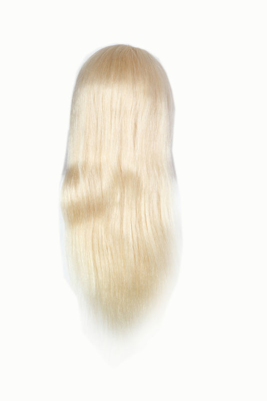 Ritzkart 28-30 inch long Hair Real Goat White Hair Mannequin hair dummy For Competition, Training, practice, curling and more styling