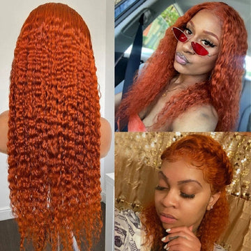 Front Lace Small Curly Orange Curly Hair Chemical Fiber Fake Head Cover