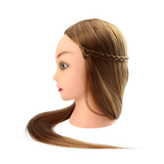 Synthetic Hair Practice Dummy Feel Natural Human Soft Hair Dummy For Styling/Makeup Mannequin For Trainers, Light Golden,