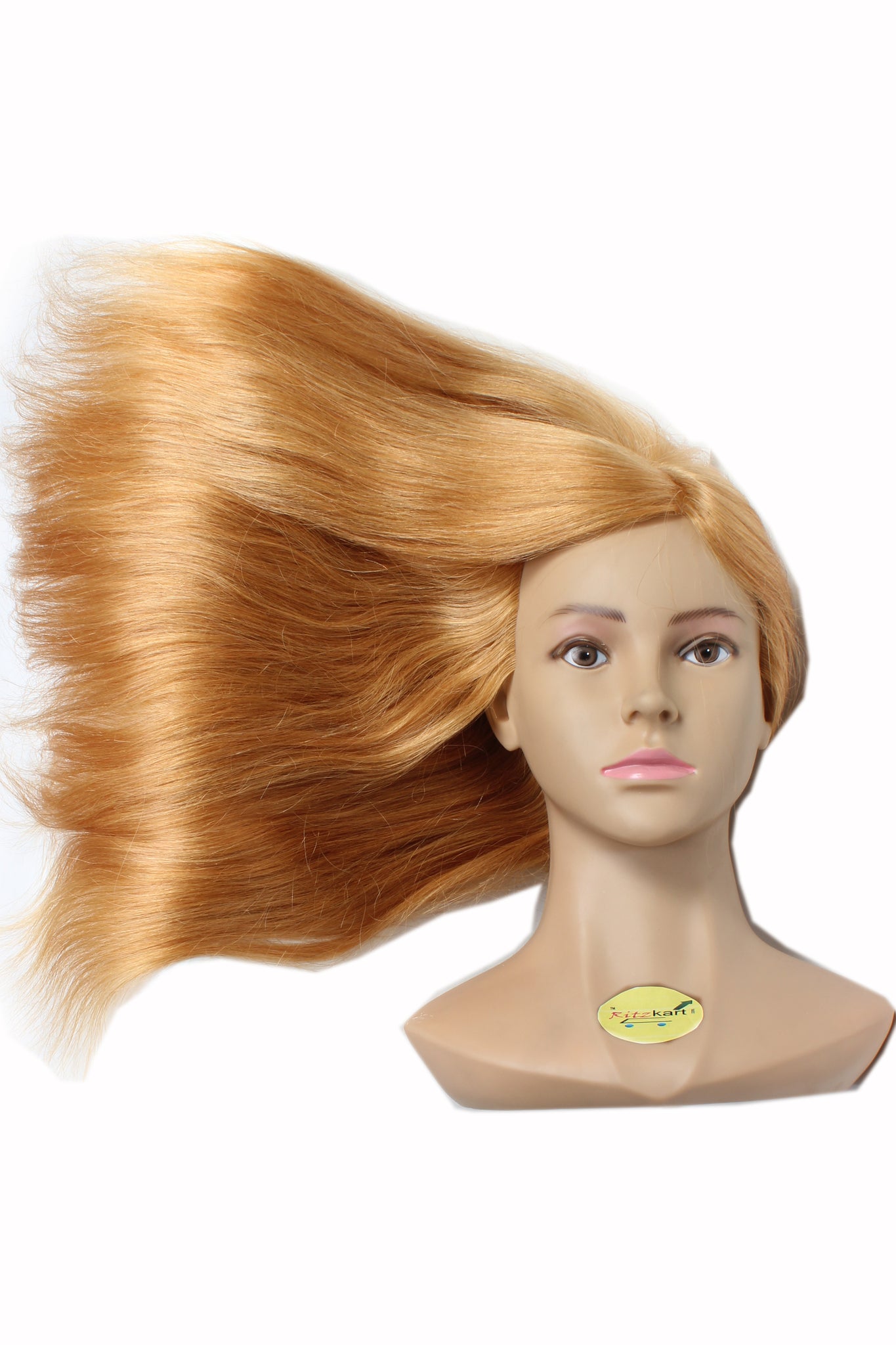 Ritzkart IMPORTED brand 27-29 inch long heavy & soft Hair Dummy, Real Human Blonde Hair + high temperature Training Head With Shoulder High Grade Hairdressing Head Dummy