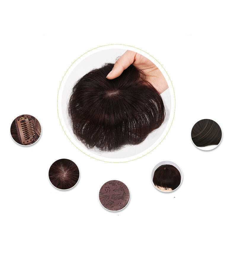Ritzkart Feel Real Human Hair Topper for Covered Baldness Top Area with Clip on Hairpiece Black Color for Men Daily/Party Use (5x5 U Shape)