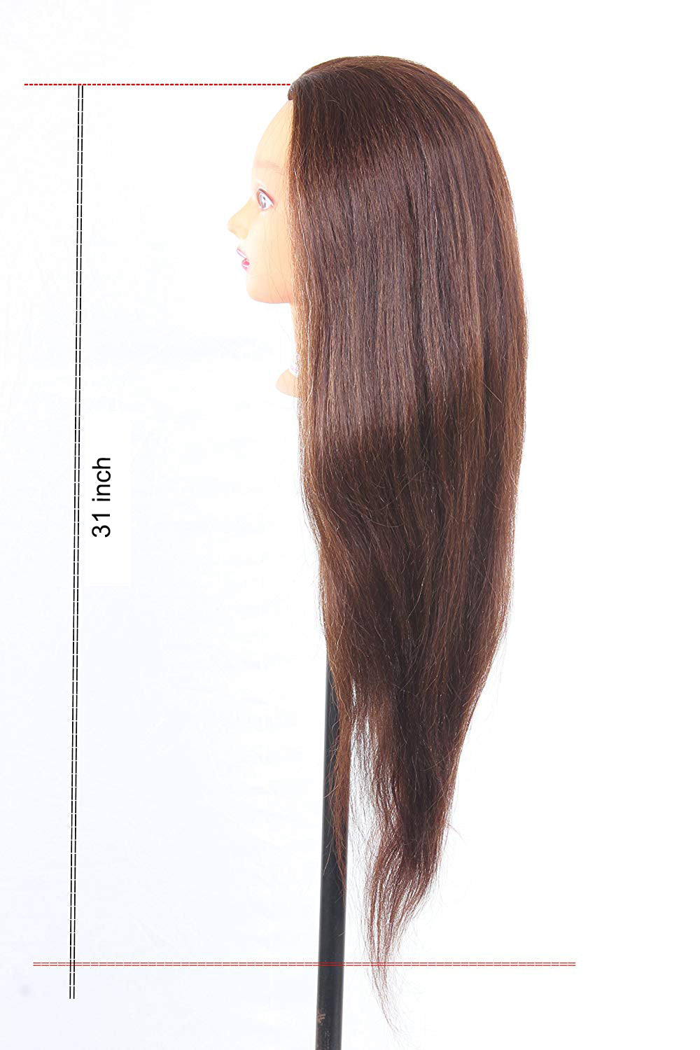 31 Inch Long Dark Brown Color Straight Animal Hair Professional Hair D