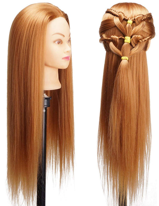 2 in 1 85% golden Color Long Original Human Mix hair Dummy For practice, Training & Hair Styles