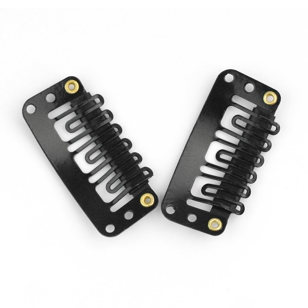 Imported Black U-Shape Steel Hair Extension Clips – Strong Grip Snap Clips for Wigs & Wefts