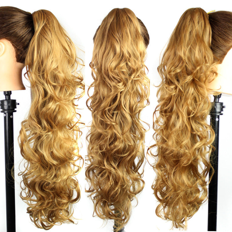 European And American Wig Female Chemical Fiber Ponytail Grab Clip Wavy Long Curly