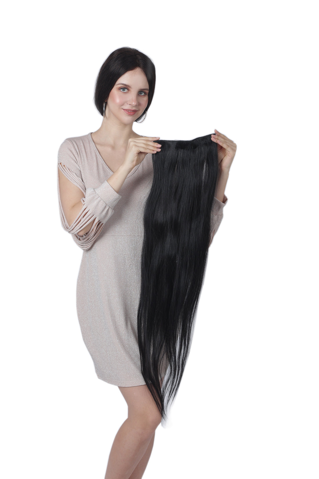 Premium 100% Indian Human Hair Extensions: Natural Black Straight Soft Hair Extensions Remi Virgin Hair