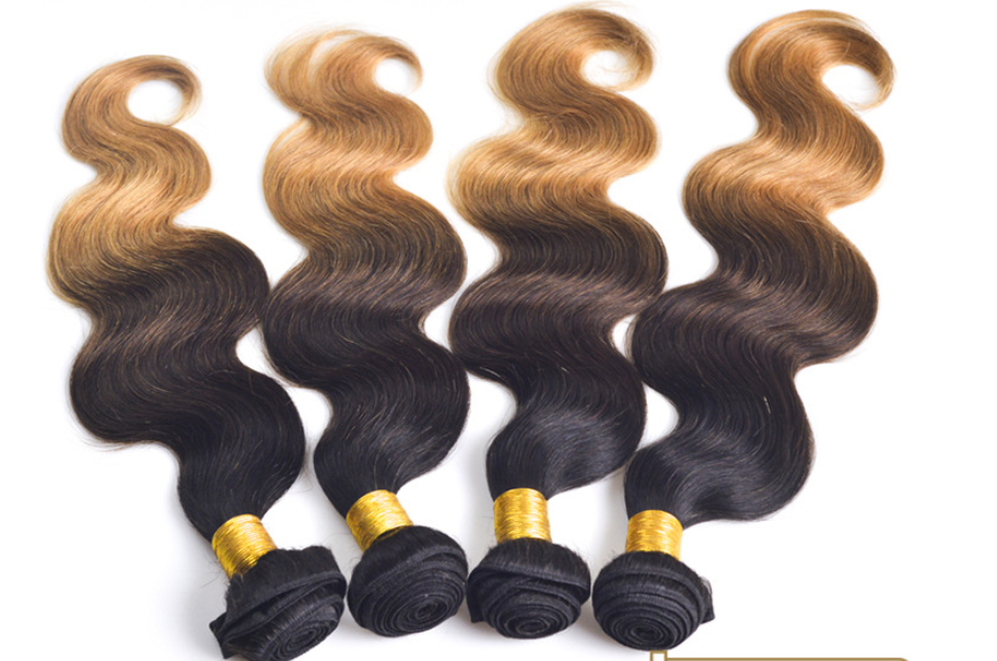 Europe And The United States Sell Three Color Gradient Real Wig Hair Curtain Hair Hair Curtain 1b 4 27ombre Hair Weft