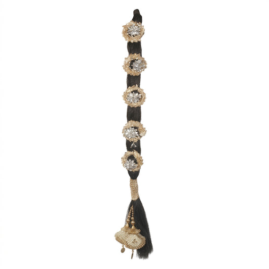 Traditional Bridal Punjabi Paranda (27 Inch) – Heavy Decorative Hair Accessory for Women Stylish Panjabi Choti Perfect for Wedding Hairstyles and Traditional Look, Straight Hair Paranda Choti