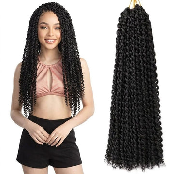 Synthetic Braiding Hair Extensions 18 Inch for Women – 22 Strands Premium Black Bouncy Twist Braids, Soft and Lightweight Senegalese Twist Hair Extension – Natural Look Twist Braid Hair for Protective Styling (Black)