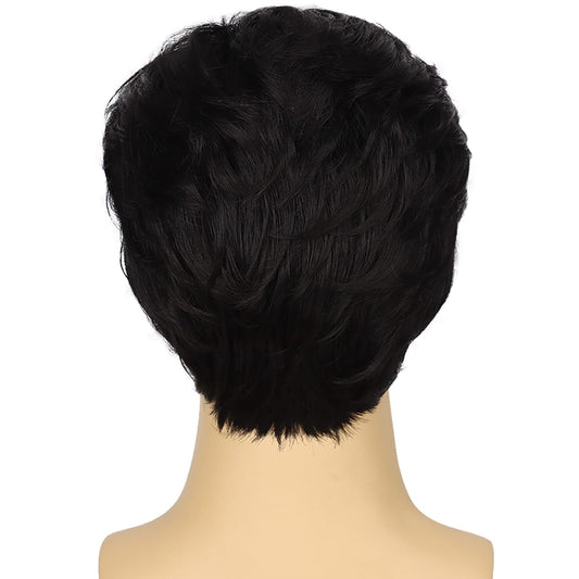 Ritzkart Natural black short Synthetic Men wig Party Full Head Hair Wig