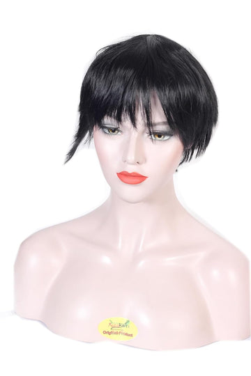 Bob Cut Women Hair Wig 10 Inch long Natural Black Color Chinese look Feel Real Hairline With Double Skin Base Hair Wig