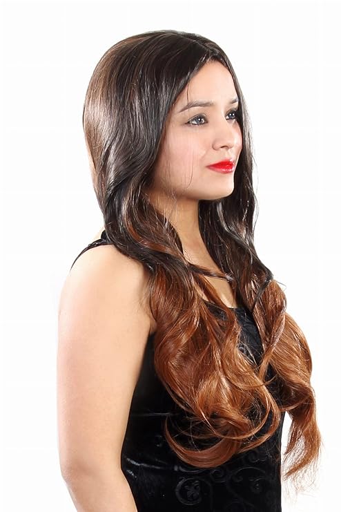 Ritzprime Women imported Synthetic Black Golden Natural wavy curly hair wig 6094 HT27