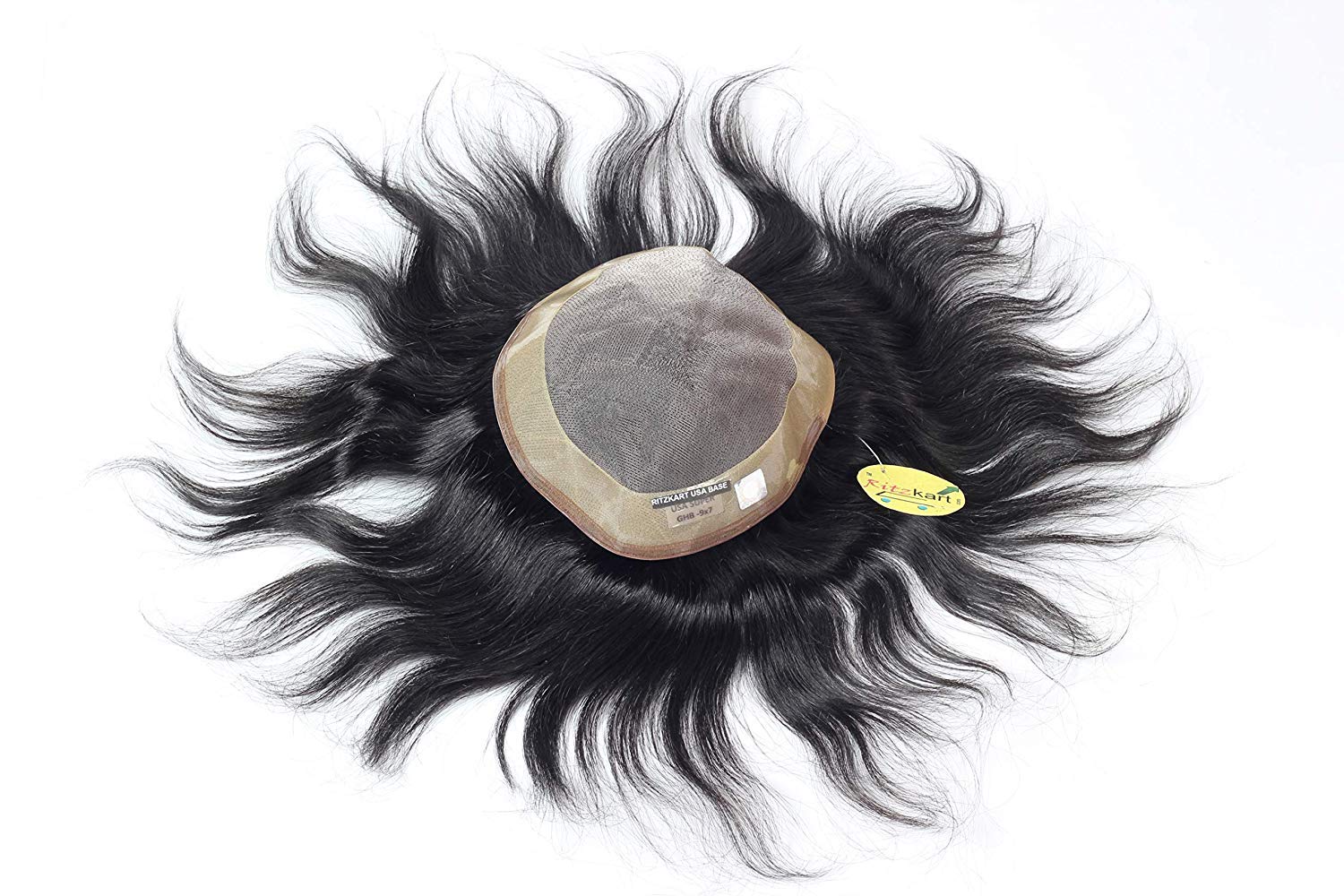 USA Mono filament Hair Patch,Toupee Men Hair Wig 100% Remy Human Virgin Hair 11 A Grade Hair Quality Long Life Product(Black)